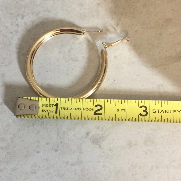 NWT 2” Classic Gold Hoop Earrings - Polished Gold Tone - Picture 5 of 5